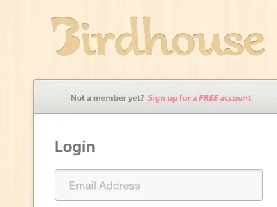 Birdhouse's Login input leather login pages signup simple wood