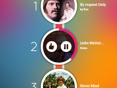 Music chart and player chart gui illustrator like listing mp3 music pause play player ui ux