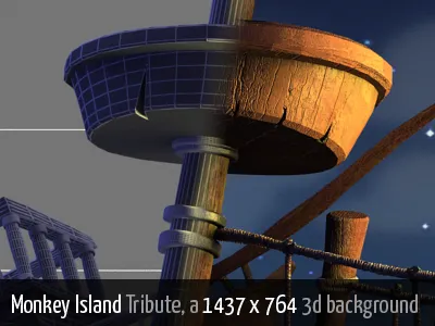 Monkey Island Tribute 3d art 3d design 3d studio max background cg fanart monkey island vray