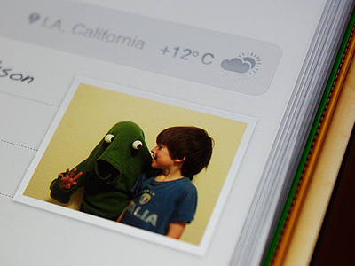 Planner app book calendar interface ios ipad iphone notebook paper photo texture ui weather