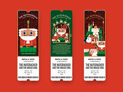 The Nutcracker Performance Ticket Design branding christmas design design studio digital art digital illustration entertainment graphic design holidays illustration illustration art illustrator nutcracker play theatre ticker ticket design