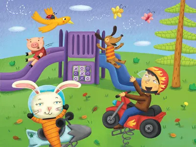 Playground kids outdoors playground spring summer