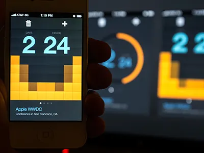 iPhone digital count down app count dark design digital down iphone lcd led minimal ui ux