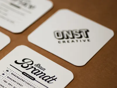 ONST Creative - Embossed Business Cards black white business card business cards coffee pot emboss embossed embossing growcase letterpress letterpressed onramp onst onst creative paper