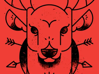 Deer 17 arrows black deer grit illustration red vector brushes
