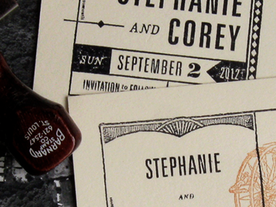 final hand stamped Save the Date design postcard print save the date stamp type wedding