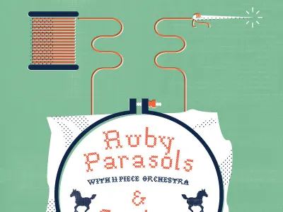 Sew & Sewww embroidery horse music needle show poster thread