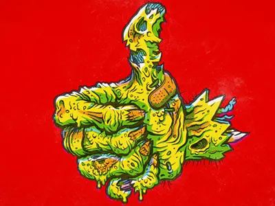 Zombie Thumbs Up comic book gross hand jason gammon like monster object unknown ok texture thumb thumbs up zombie