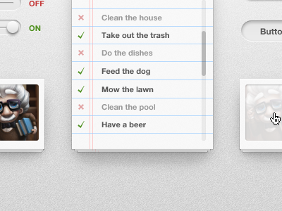 UI buttons clean design gui image notepad off on photoshop switch ui ux vector