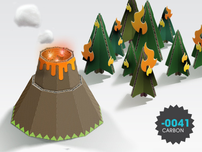 Carbon Cycle (Models 02) carbon card cardboard cycle island isometric model my poor brain nature playset road set smith tim transport volcano