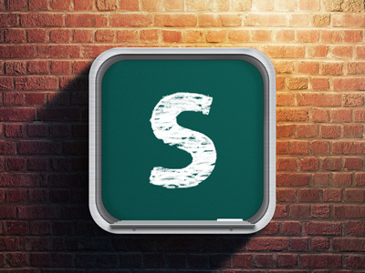 Concept App icon 2012 app book chalk chalkboard education icon ios metallic shelf studies syllabuster wall