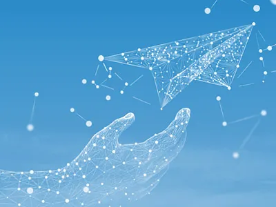 paper plane 3d hand illustration paper plane sky