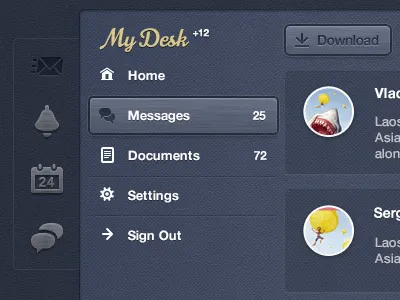 My Desk - New Impressionist UI Elements icons psd ui ui kit