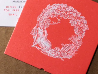 Olli Bussiness Card business card closeup letterpress logo pig red white