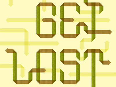 Wander Postcard 31 arrows design illustration lost wander