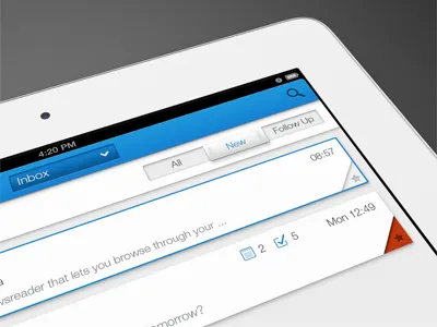 Retina iPad App Interface app apple blue interface ios ipad red retina ui ux white
