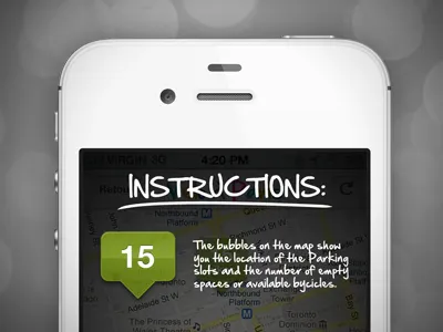 Bike Parkspots Tracking App Introduction Screen app application bicycle bike city design gui interface ios iphone mobile tracking ui ux