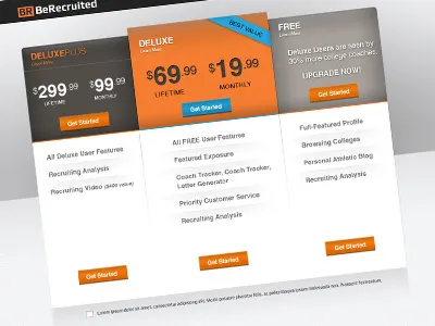 Pricing Options pricing ui upgrade website