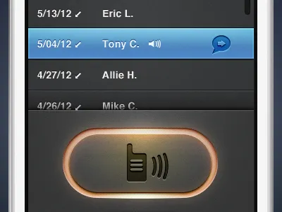 Walkie Talkie Active Button active button design icon icons ios iphone pressed push talk talkie texture ui walkie