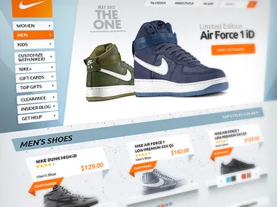 Footwear Webshop concept footwear layout nike photoshop shoes web design web site webshop