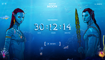 Avatar Moon website design 🌊 avatar blockchain crypto ethereum landingpage token water web web3 website