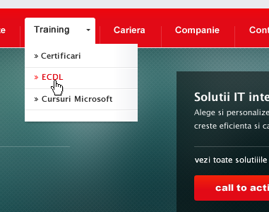 Website header call to action cta dropdown header menu