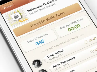 venue page ios iphone orange texture ui ux