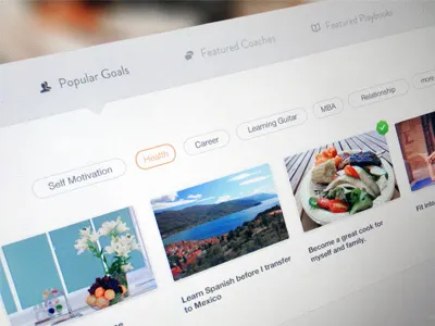 Feature Tabs coaches focus lab icons interface web design