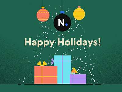 Happy Holidays by Netgen 2d balls christmas christmas bulb gifts green orange purple snow ui ux web xmas yellow