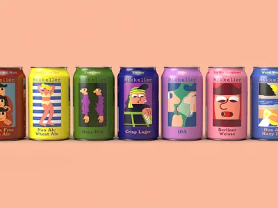 Mikkeller 2022 Core Beers art beer branding design drawing graphic design illustration lifestyle package design packaging