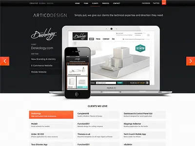 Portfolio Concept arrows button client clients hand header headers heading iphone launch mobile portfolio project projects slider sliders tablet title website
