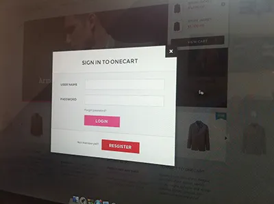 OneCart Login cart clean ecommerce login pop premium register simple theme up wordpress