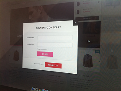 OneCart Login cart clean ecommerce login pop premium register simple theme up wordpress