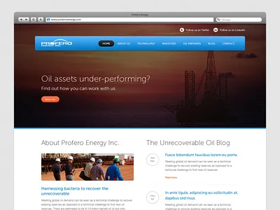 Profero Revised banner business button corporate home page homepage icon landing page ui ux webdesign website design