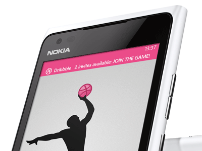 Dribbble Invite Giveaway basket ball dribbble giveaway invite jump lumia 900 metro nokia notification player prospect shot toast windows phone