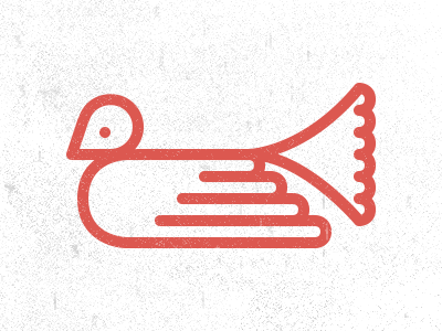 Trumpet bird bird line logo mark red trumpet wing