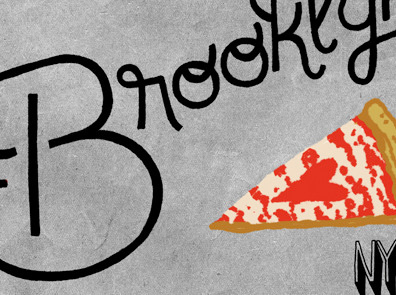 Greetings from Brooklyn brooklyn drawn hand illustration lettering typography
