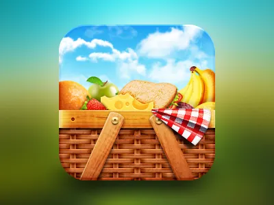 Picnic Basket basket cheese food fruits icon ios picnic sandwich