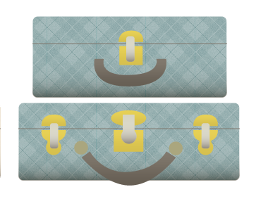 Suitcase blue yellow