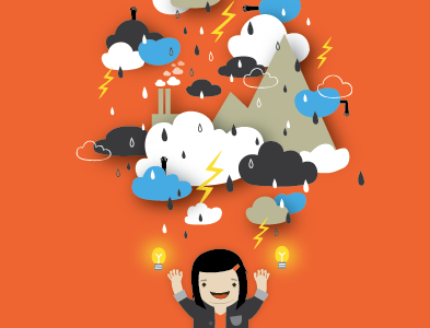 Self portrait clouds illustration vector