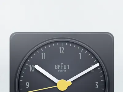 Braun Clock alarm analog benrulz braun clean clock dieter rams icon illustration minimal needle photoshop rams clock realism simple tick tock