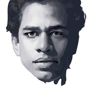 Portrait in progress monochromatic portrait vector