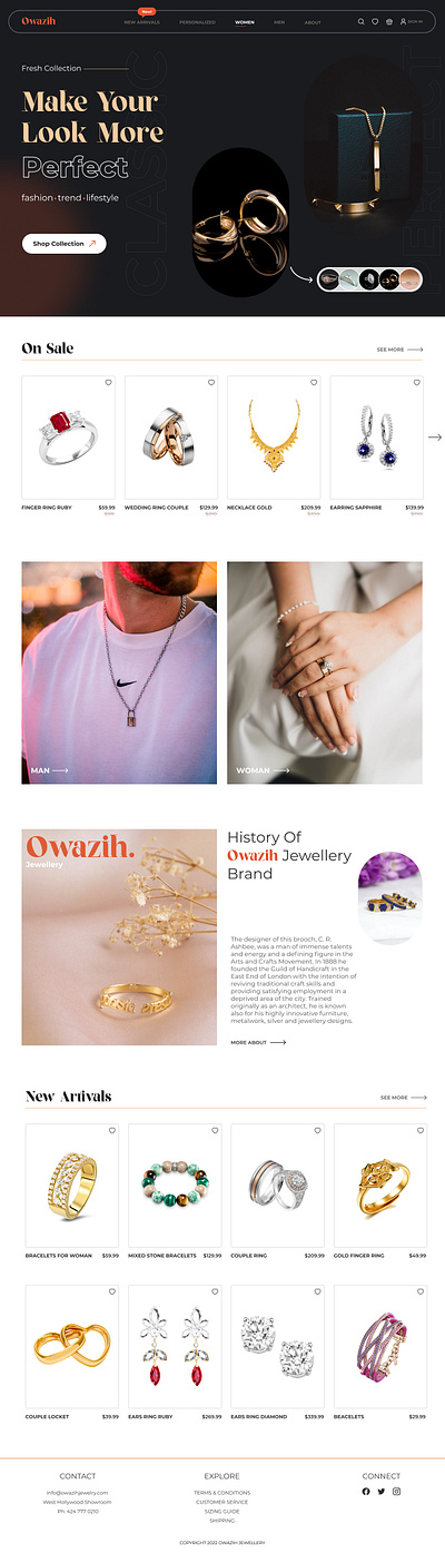 Owazih Jewellery Website cart ecommerce inspiration interface jewel jewellery order ui user ux web website xperience