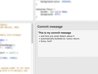 [mov] Auto Bullet Commit Message commit forms git interactive ui ux
