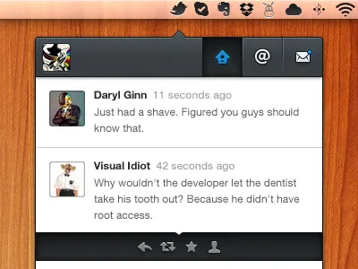 Mini Twitter app apple dev imac mac macbook mini osx topbar tweet twitter ui