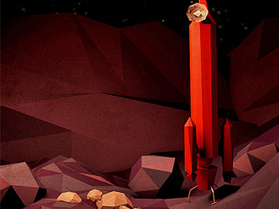 Space Camping 3d c4d camping cinema 4d illustration red rocket rocket ship space