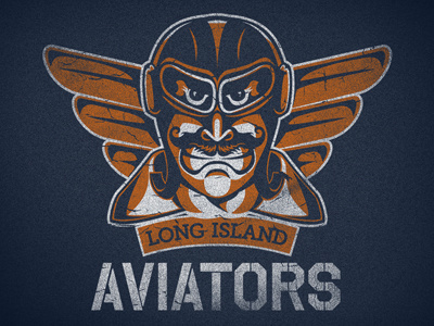 Weathered Aviator aviator blue illustration logo mascot orange weathered wings