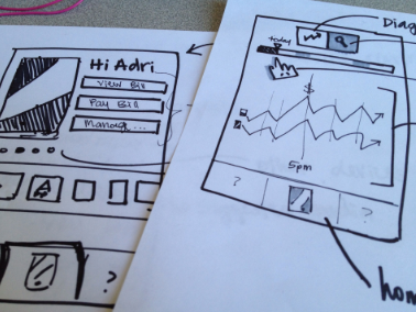 data usage app interaction design sketch ui ux wireframe