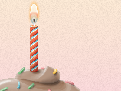 Happy Birthday Final birthday candle cupcake illustration photoshop