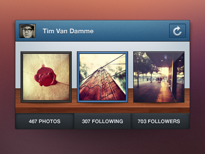 Instagram Mini Profile – PSD 16:16 freebie instagram manu mini profile psd wood